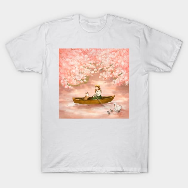 Cherry Blossom Lake T-Shirt by LUNA